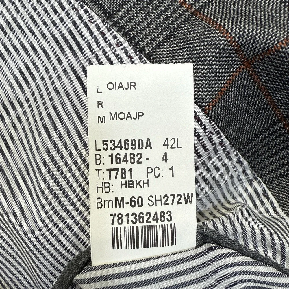 Todd‎ Snyder Sport Coat Blazer Men's 42L Gray Mayfair Fit Plaid Wool Italy